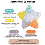 Starfish LED Rotating Star Projector Lighting Moon Starry Sky Children Baby Night Sleep Light Battery Emergency Projection Lamp