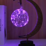Led Lamp Stars Moon Night Light Rattan Ball Christmas