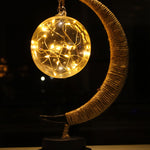 Led Lamp Stars Moon Night Light Rattan Ball Christmas
