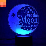new LOVE moon 3D night light Smart home table lamp Energy-saving LED lamp