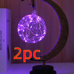 Led Lamp Stars Moon Night Light Rattan Ball Christmas