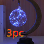 Led Lamp Stars Moon Night Light Rattan Ball Christmas