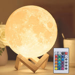 16-Color Lamp With Stand And Remote, Moon Lamp, LED Night Light With Dock, Creative Moon Light Uniq